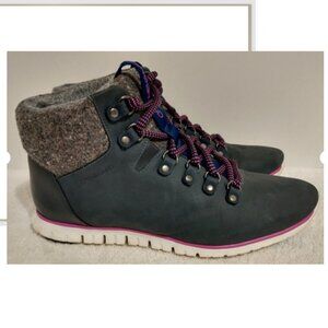 Cole Haan ZeroGrand Blue Hiker Waterproof Boots W17874 Women's Size 9.5 B